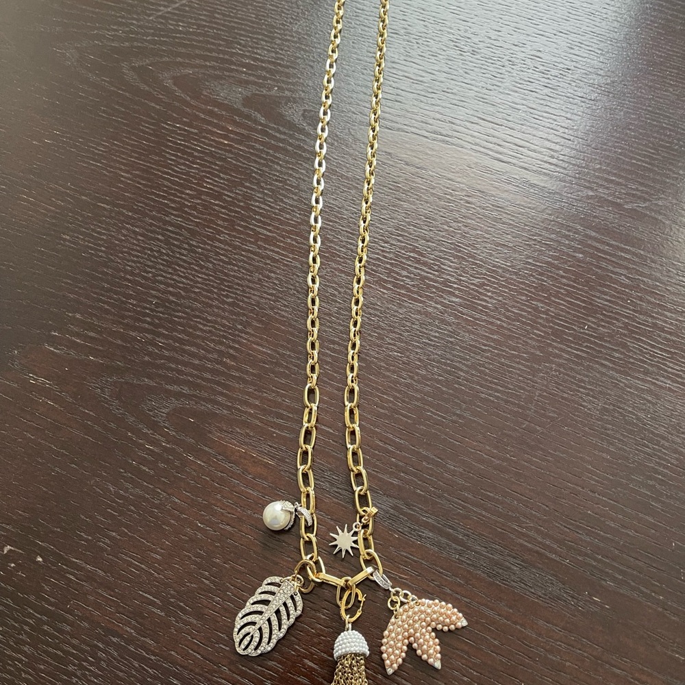 Lovely long fashion necklace with charms